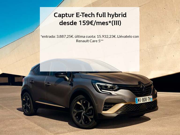 Captur E-Tech full hybrid desde 159€/mes